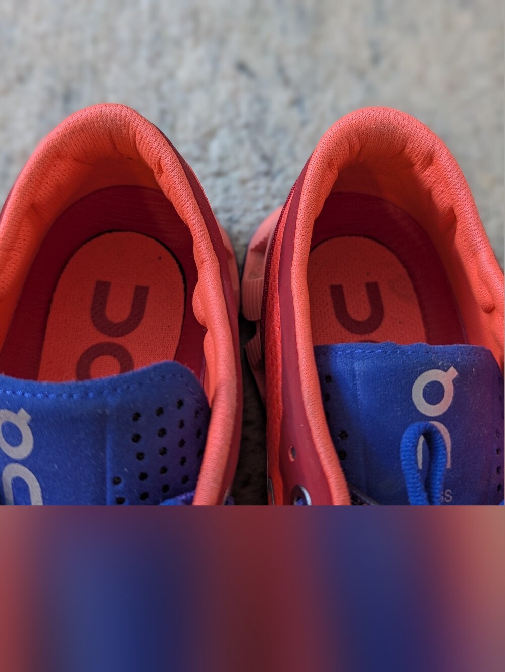 On Running Women's Red and Blue Cloudflow Sneakers - Picture 3 of 9